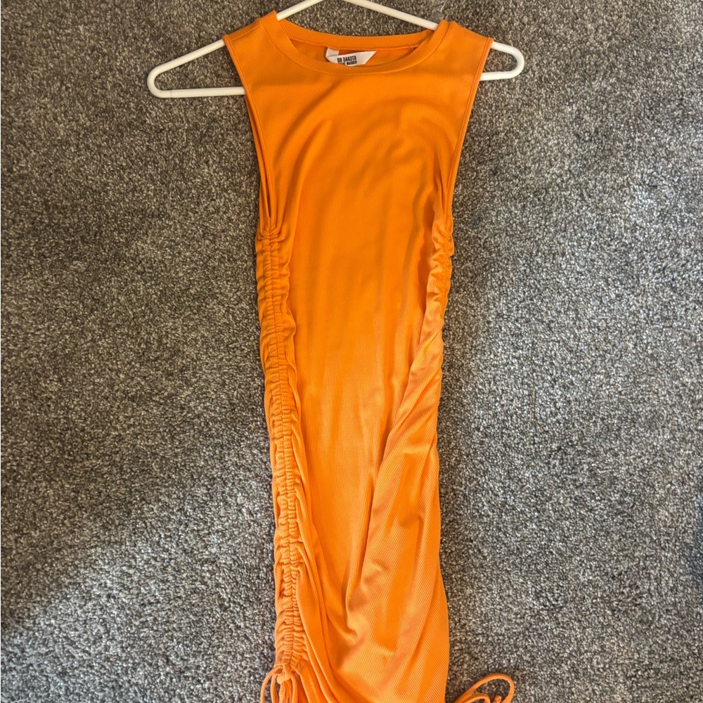 Vibrant Orange Sleeveless Dress
